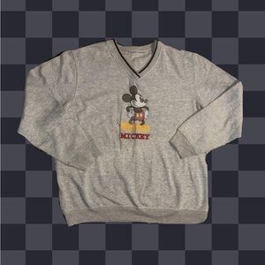 90s Mickey Mouse embroidered V neck sweat shirt